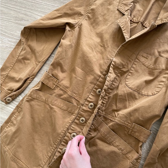 Alex Mill Women’s Tan/Vintage Khaki 98% Cotton Jumpsuit Sz XS EUC - Picture 7 of 12